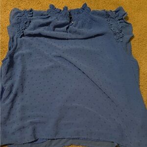 CeCe Gray Sleeveless Ruffled Blouse